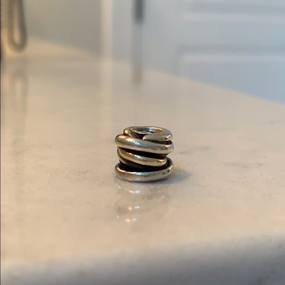 Retired Pandora Ring Cluster Two tone charm
